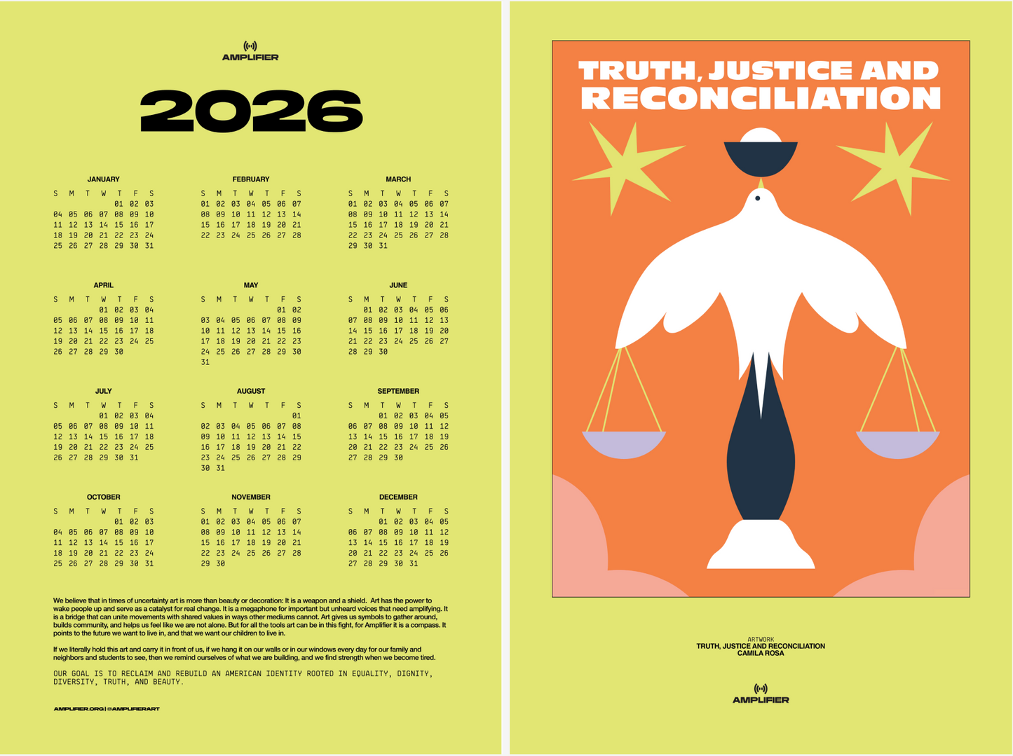 PRE ORDER: Amplifier Evergreen Monthly Calendar