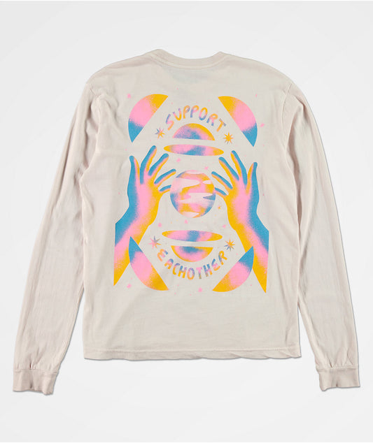 SUPPORT EACH OTHER PINK LONG SLEEVE T-SHIRT