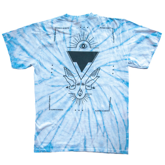HUMANS RIGHTS TIE DYE T-SHIRT