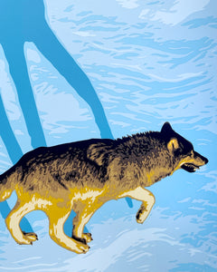 Wolf Shadow, Signed + Numbered Silkscreen, Ernesto Yerena x Aaron Huey
