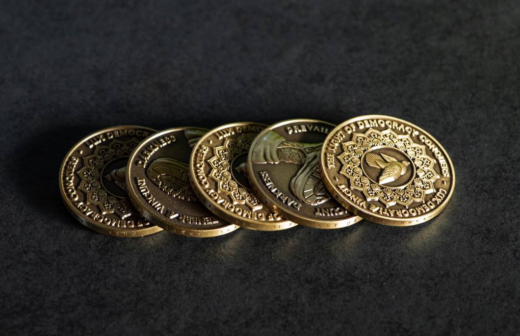 5 Antique Brass Coins by Shepard Fairey