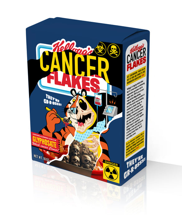 LIMITED EDITION CANCER FLAKES CEREAL BOX BY TRISTAN EATON