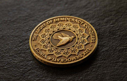 Antique Brass Coin by Shepard Fairey