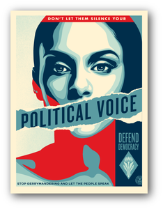 POLITICAL VOICE 18"x24" SIGNED LIMITED EDITION SILKSCREEN BY SHEPARD FAIREY