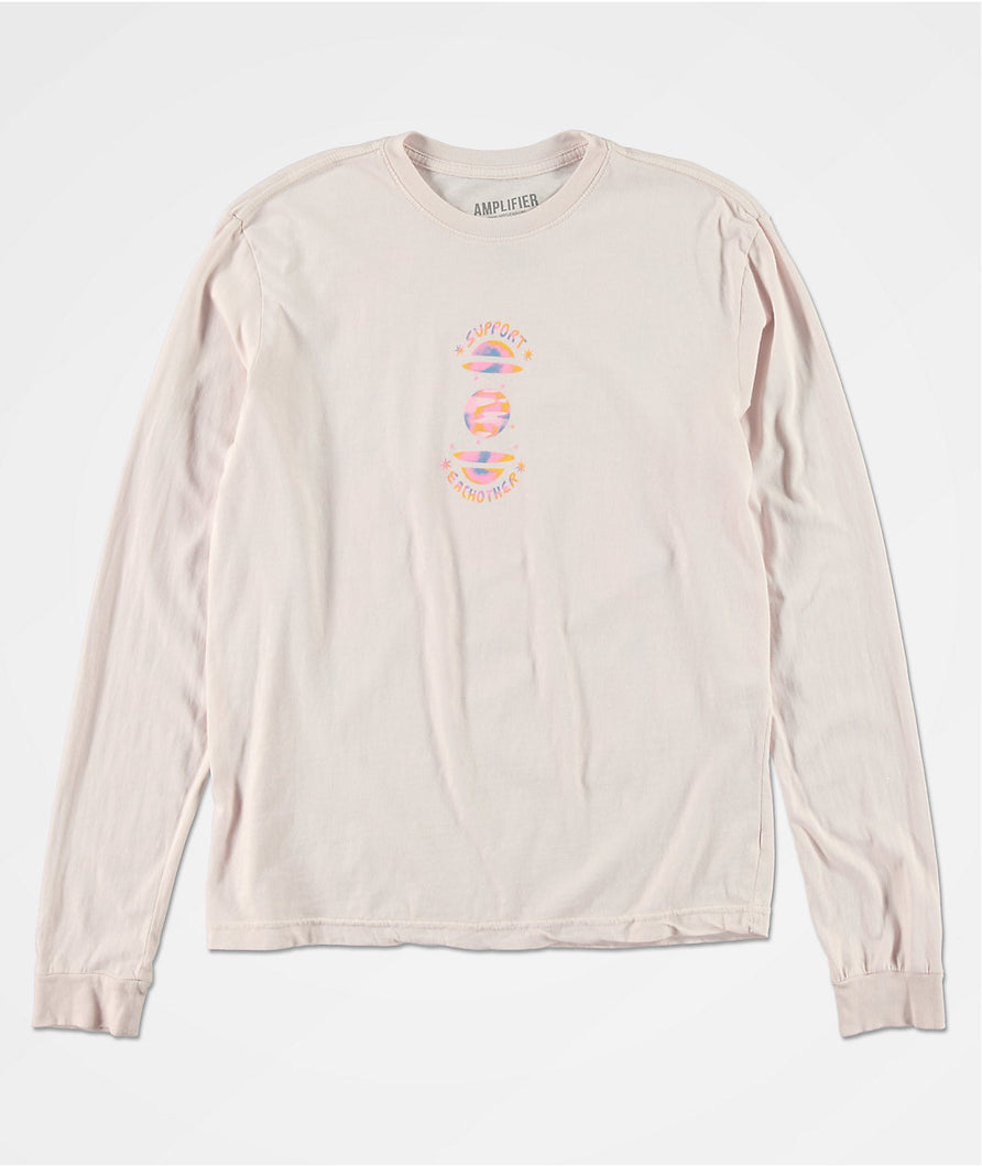 SUPPORT EACH OTHER PINK LONG SLEEVE T-SHIRT