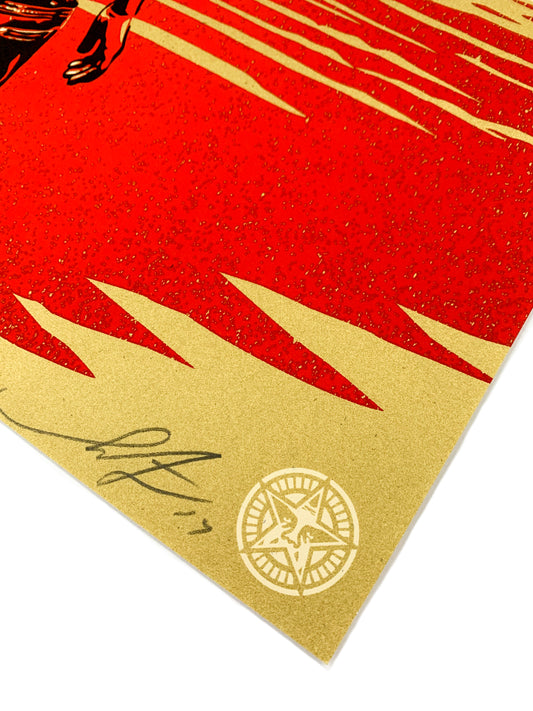 PROTECT THE SACRED SIGNED AP SILKSCREEN BY SHEPARD FAIREY & AARON HUEY